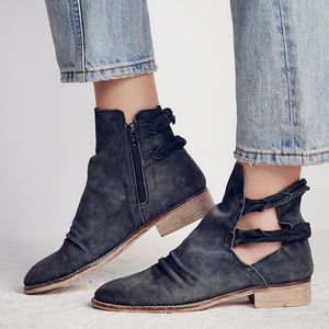 Free people landslide black ankle boots